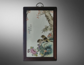 刘雨岑 花鸟瓷板画