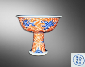 青花矾红龙纹海水江崖
