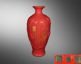 官窑玫瑰红塑胎凤凰如