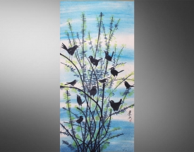 林风眠  慈鸟鸣春