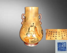 古铜釉迦叶法师像鹿头