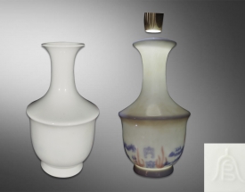 白釉内画龙凤纹赏瓶