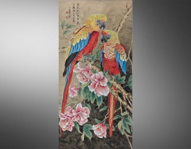 于非闇 鹦鹉牡丹