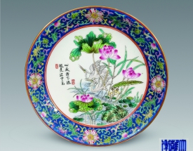 粉彩花鸟纹盘