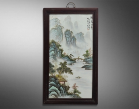 汪野亭 湖光山色瓷板