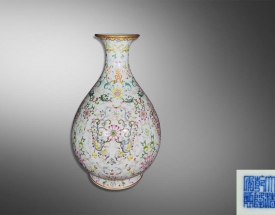 粉彩凤穿花卉玉壶春瓶