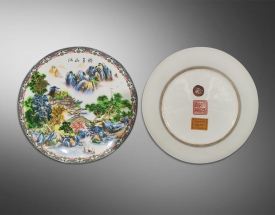 粉彩江山多娇盘