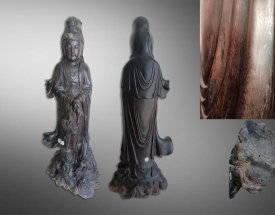 小叶紫檀圆雕观音