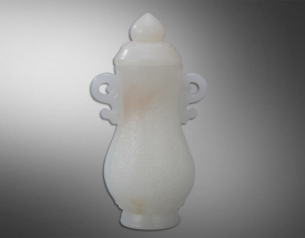 和田羊脂白玉双耳瓶