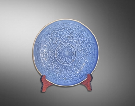 蓝定印花大盘
