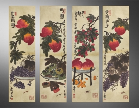 齐白石 花鸟四条屏