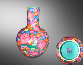百花不落地天球瓶