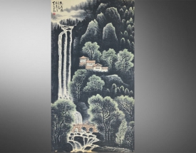 李可染 观瀑图