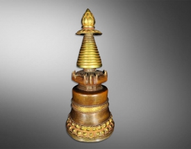 藏传佛教噶当塔鎏金塔