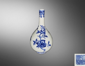 青花石榴纹胆瓶