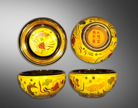 外五彩内鎏金小碗
