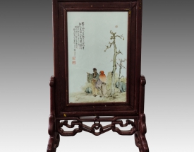 王琦 粉彩人物高士图