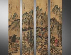 石涛 山水四条屏
