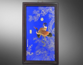 郎世宁 仙鹤瓷板画
