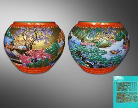 大清乾隆金地珐琅彩浅