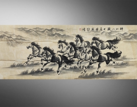 徐悲鸿 神如八骏.大