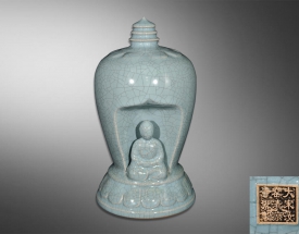 汝窑佛塔供佛像摆件