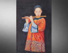 陈逸飞 吹笛仕女