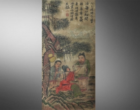 王鑑 天官赐福人物画
