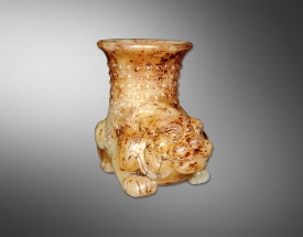 和田玉貔貅烛台