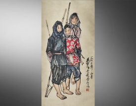黄胄 三姐妹