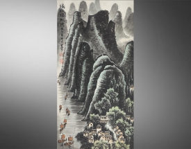 李可染 漓江归帆图
